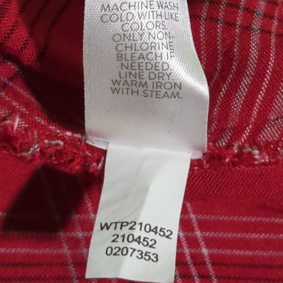 J. Jill‎ Women's size Small Petite Tunic Blouse Red Plaid Button-Down Rayon - Picture 8 of 13